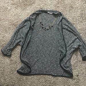 Black and white knit cardigan